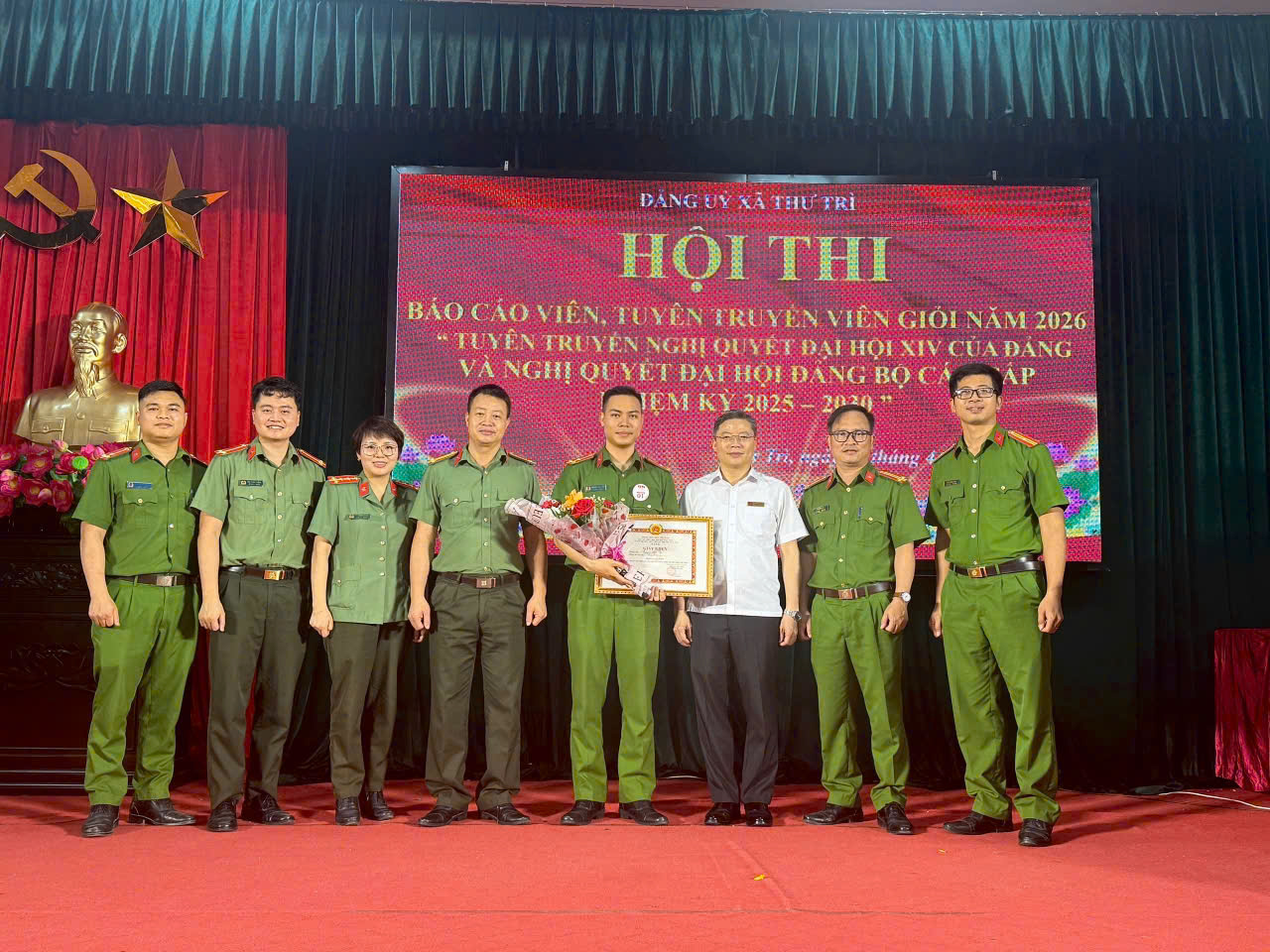 Đảng bộ Công an xã Thư Trì tham gia Hội thi báo cáo viên, tuyên truyền viên giỏi xã Thư Trì năm 2026  