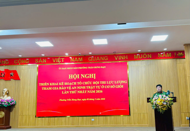 Công an phường Trần Hưng Đạo, tỉnh Hưng Yên Tổ chức Hội nghị giao ban công tác tháng 5 và triển khai hội thi lực lượng tham gia bảo vệ an ninh trật tự ở cơ sở giỏi lần thứ I năm 2026