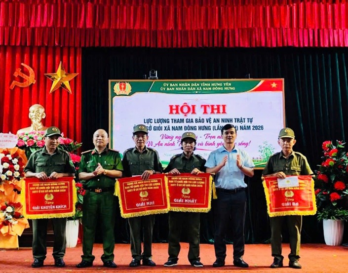 Công an xã Nam Đông Hưng tổ chức Hội thi Lực lượng tham gia bảo vệ An ninh, trật tự ở cơ sở giỏi lần thứ I năm 2026