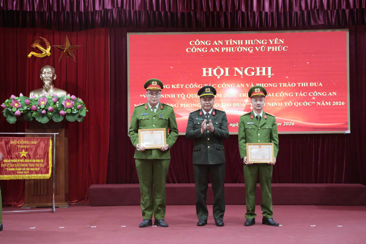 Công an phường Vũ Phúc triển khai công tác Công an và phát động phong trào thi đua 