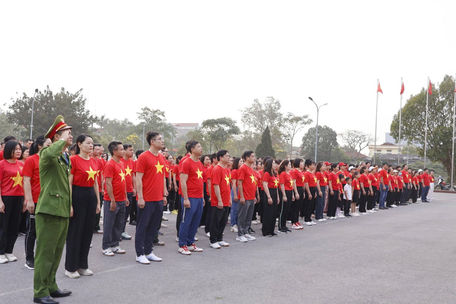 Công an xã Quang Hưng tham mưu Đảng ủy, UBND xã tổ chức Ngày chạy Olympic Vì sức khỏe toàn dân năm 2026