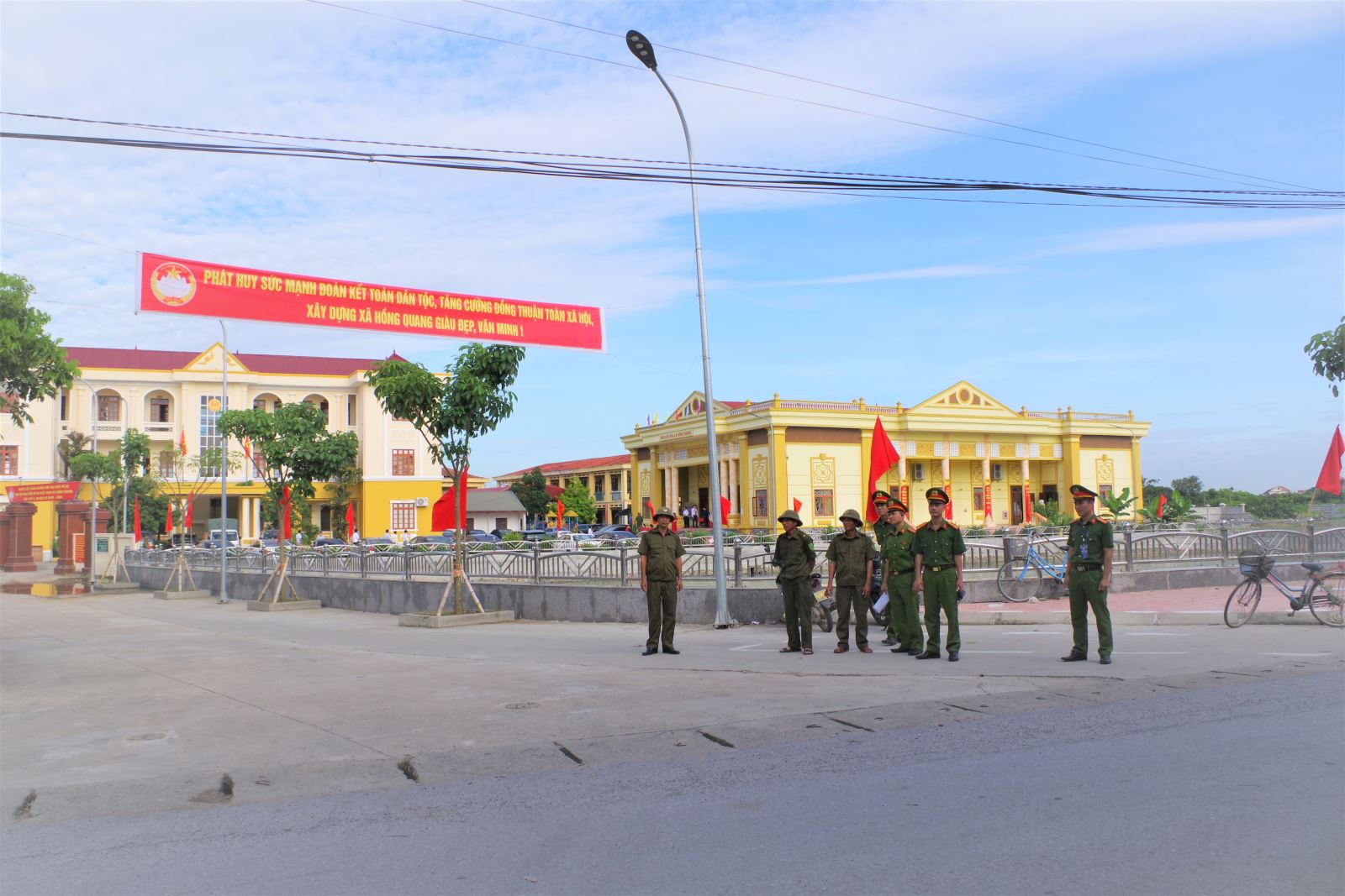 Công an xã Hồng Quang đảm bảo an ninh, trật tự Đại hội đại biểu Mặt trận Tổ quốc Việt Nam xã Hồng Quang lần thứ I, nhiệm kỳ 2025 – 2030