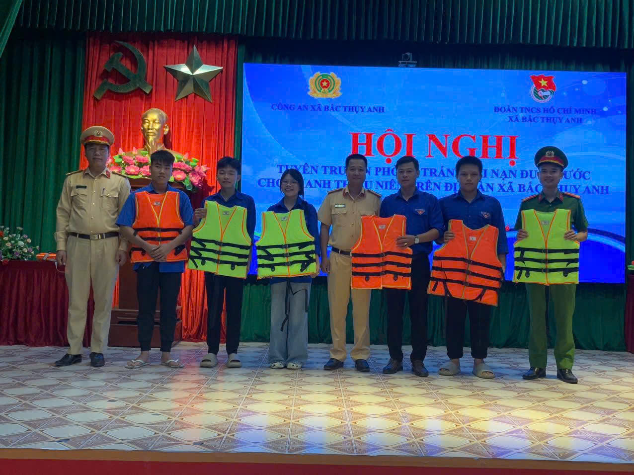 Công an xã Bắc Thuỵ Anh phối hợp tổ chức tuyên truyền phòng, chống đuối nước cho đoàn viên, thanh niên trên địa bàn xã