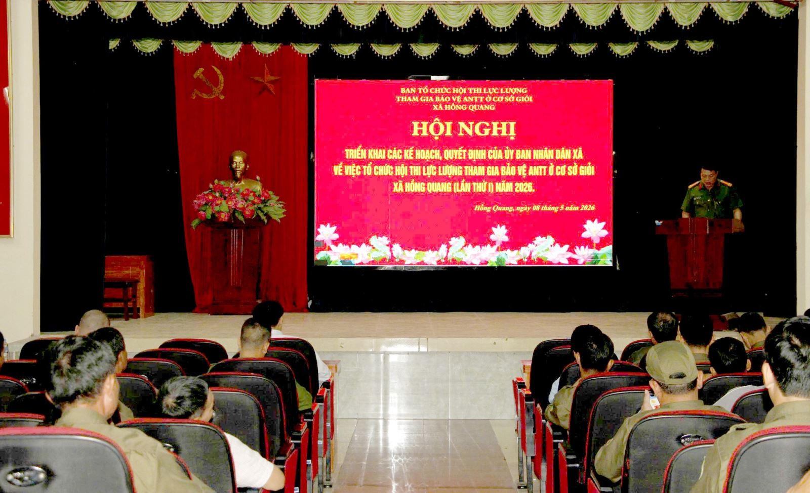 Công an xã Hồng Quang triển khai công tác tổ chức Hội thi lực lượng tham gia bảo vệ ANTT ở cơ sở giỏi lần thứ I năm 2026