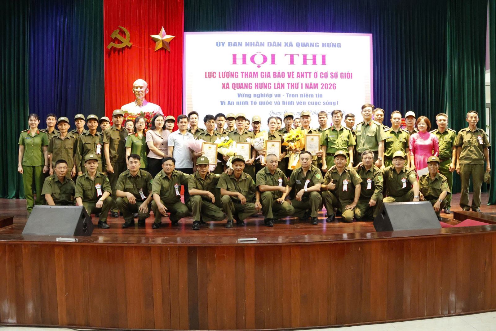   Công an xã Quang Hưng tham mưu tổ chức thành công Hội thi Lực lượng tham gia bảo vệ an ninh trật tự ở cơ sở giỏi lần thứ I năm 2026