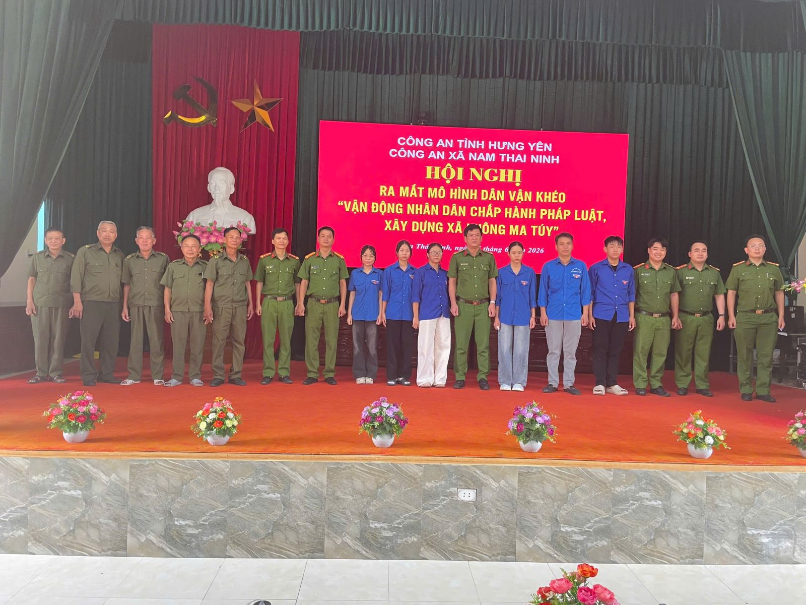 Công an xã Nam Thái Ninh tham mưu Ủy ban nhân dân xã tổ chức Hội nghị ra mắt 02 mô hình bảo đảm an ninh, trật tự 