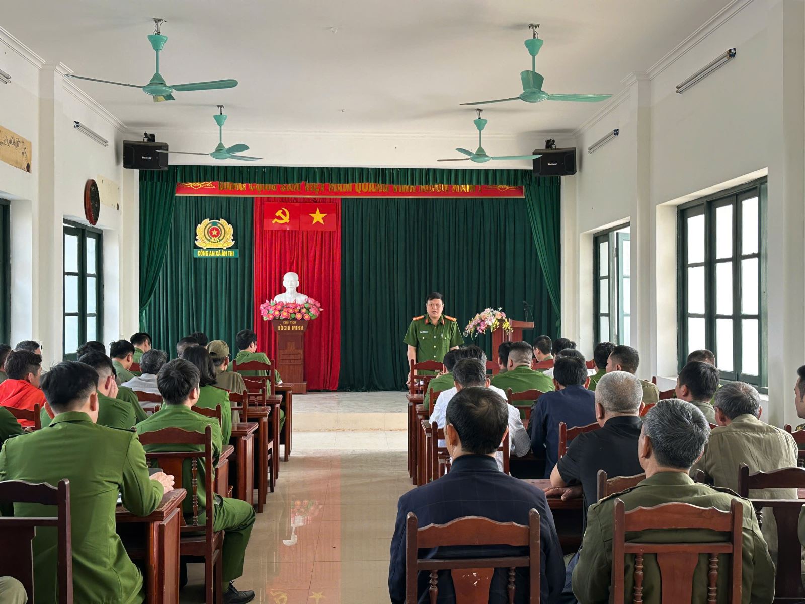 Công an xã Ân Thi triển khai kế hoạch, phương án đảm bảo ANTT phục vụ công tác bầu cử