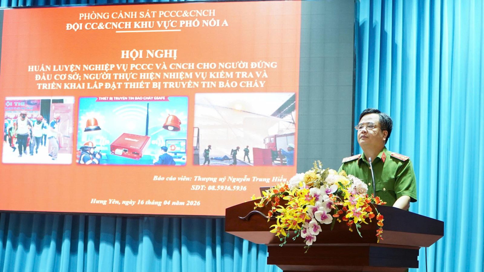 Phòng Cảnh sát PCCC và CNCH công an tỉnh tổ chức huấn luyện nghiệp vụ cho người đứng đầu các cơ sở