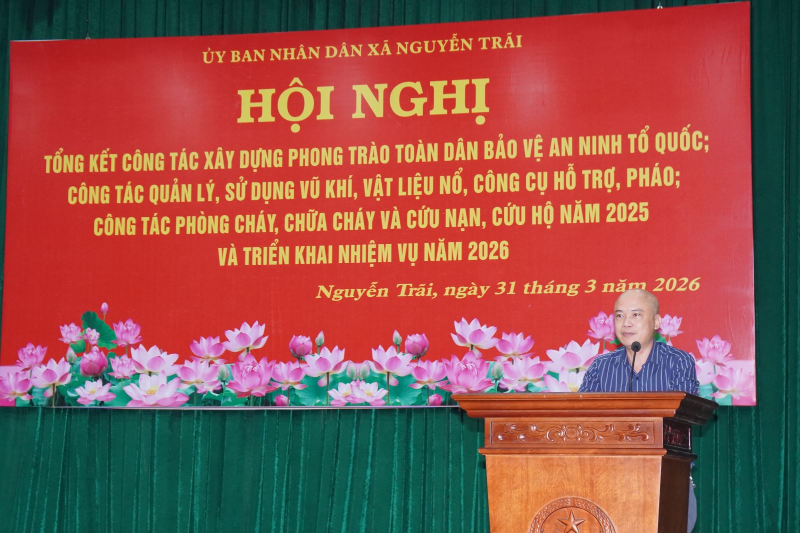 Công an xã Nguyễn Trãi tổ chức hội nghị tổng kết công tác quản lý, sử dụng vũ khí, vật liệu nổ, công cụ hỗ trợ, pháo, công tác phòng cháy chữa cháy và cứu nạn cứu hộ năm 2025 và triển khai nhiệm vụ nă