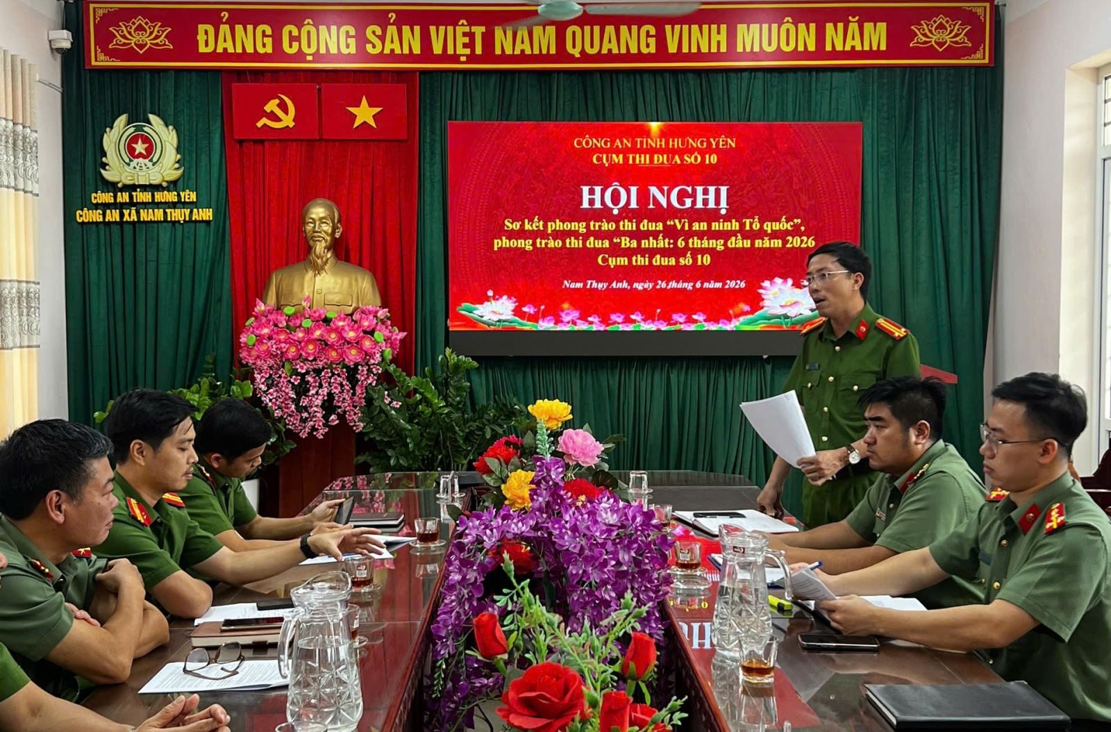 Cụm thi đua số 10 sơ kết phong trào thi đua “Vì an ninh Tổ quốc”, phong trào thi đua “Ba nhất” 6 tháng đầu năm 2026