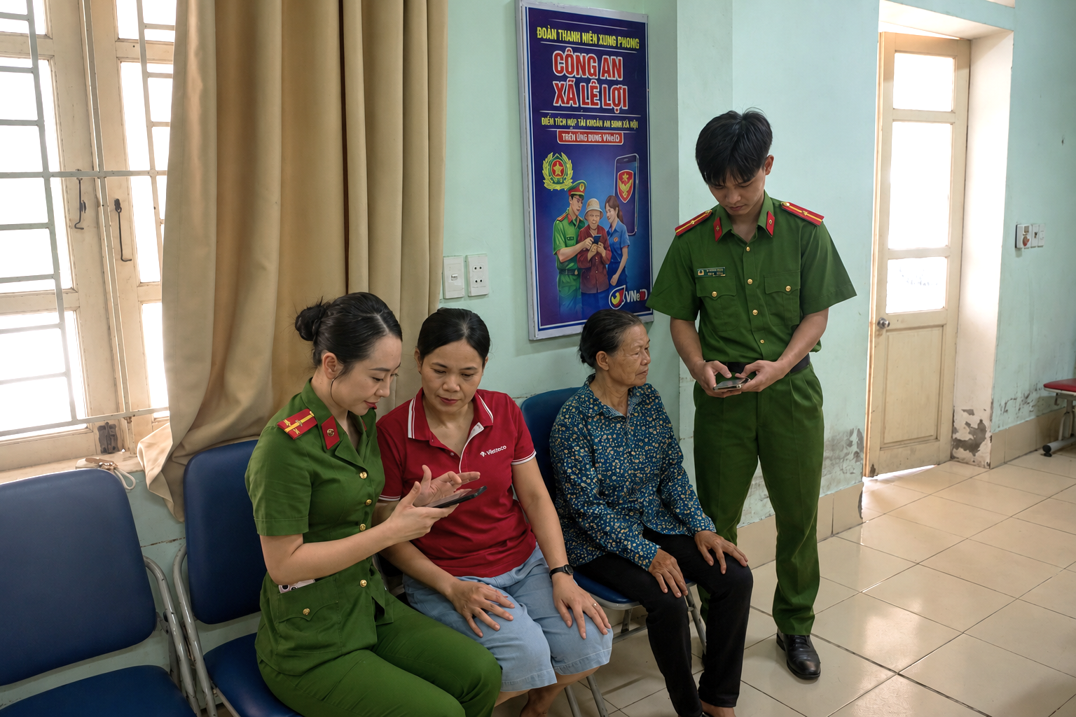 Công an xã Lê Lợi thực hiện Chiến dịch 30 ngày đêm hướng dẫn người dân thực hiện dịch vụ công trực tuyến 