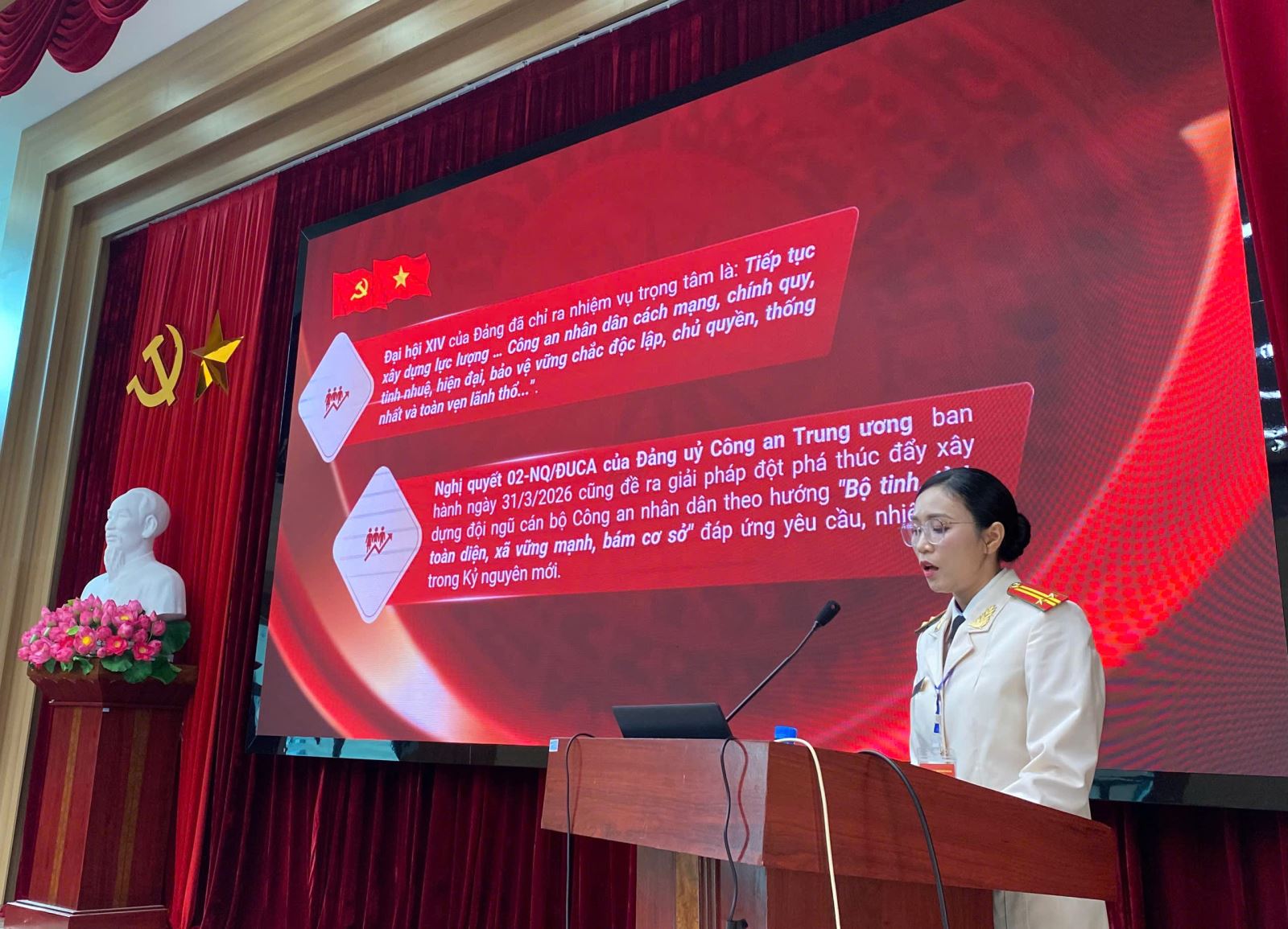 Báo cáo viên Đảng bộ Công an tỉnh tham gia Hội thi Báo cáo viên, tuyên truyền viên giỏi tỉnh Hưng Yên năm 2026