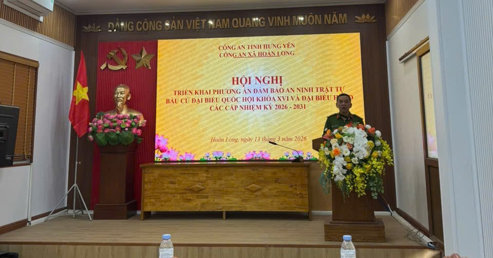 CÔNG AN XÃ HOÀN LONG: TỔ CHỨC HỘI NGHỊ TRIỂN KHAI PHƯƠNG ÁN BẢO VỆ TUYỆT ĐỐI AN NINH, AN TOÀN BẦU CỬ ĐẠI BIỂU QUỐC HỘI KHÓA XVI VÀ HỘI ĐỒNG NHÂN DÂN CÁC CẤP NHIỆM KỲ 2026 – 2031