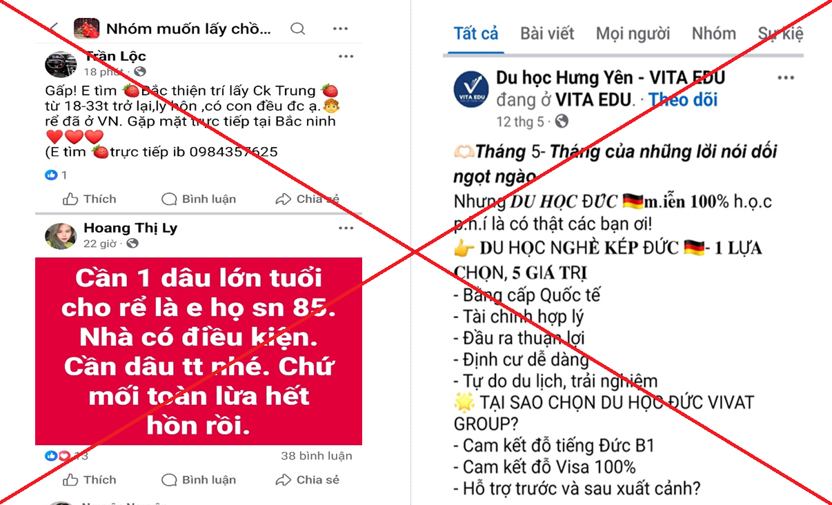 Cảnh giác với các thủ đoạn lừa đảo xuất cảnh lao động thời vụ, kết hôn với người nước ngoài, du học trọn gói cam kết đỗ visa 100%... trên không gian mạng