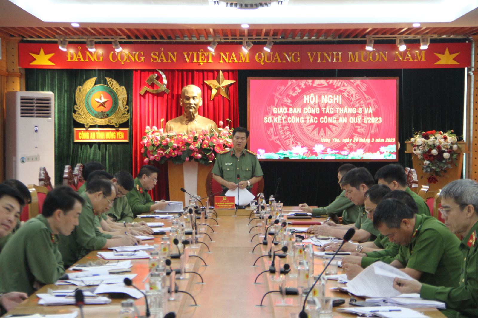 Công an tỉnh Hưng Yên tổ chức giao ban tháng 3  và sơ kết công tác Quý I năm 2023