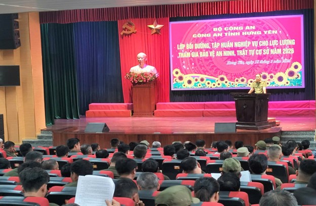 Tập huấn cho lực lượng tham gia bảo vệ an ninh trật tự ở cơ sở năm 2026 trên địa bàn tỉnh Hưng Yên 