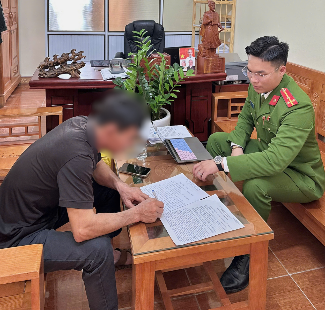 Công an xã Bắc Thái Ninh xử lý trường hợp đăng tải thông tin bôi nhọ, xúc phạm danh dự người khác trên mạng xã hội