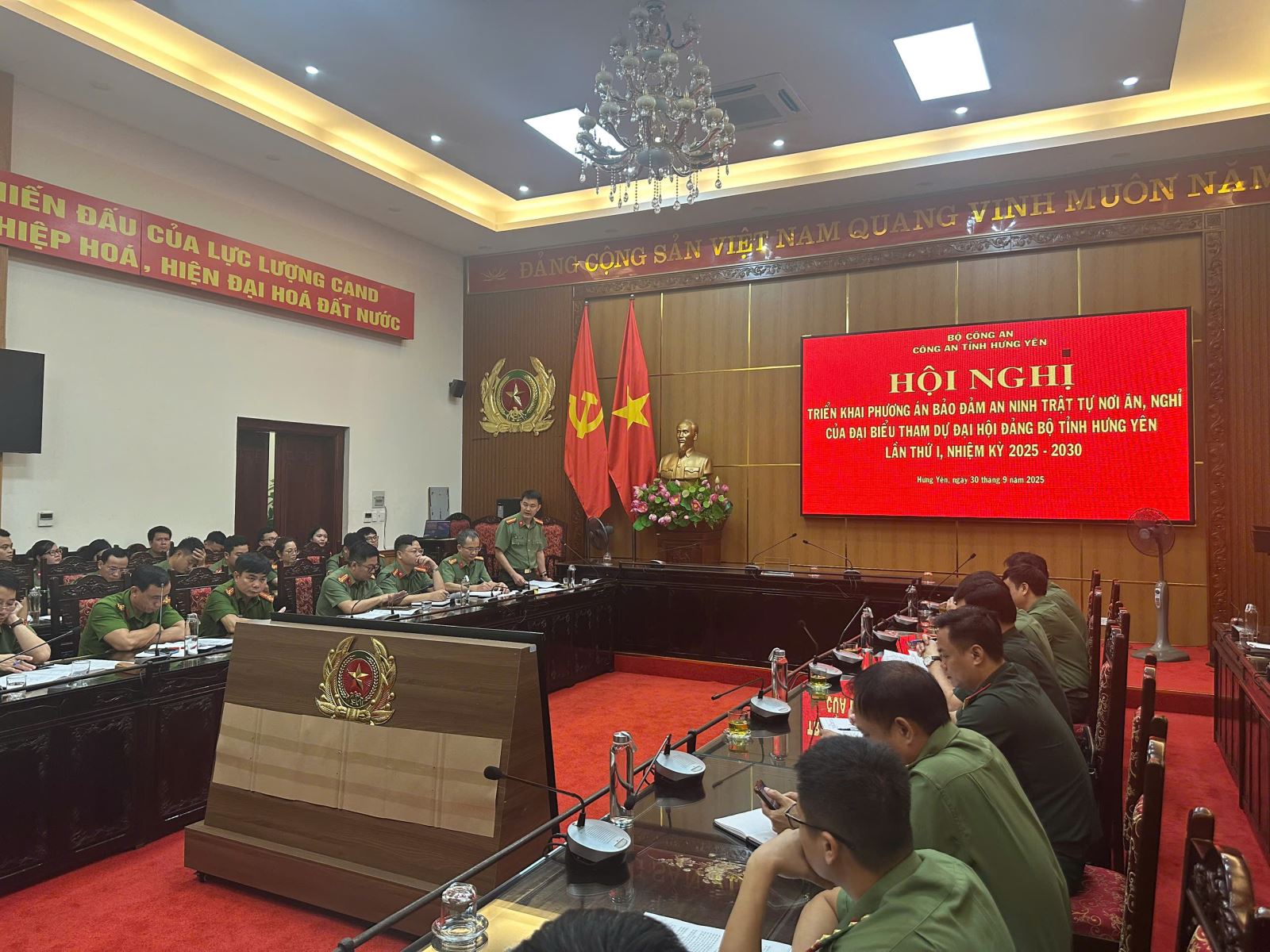 Triển khai phương án đảm bảo an ninh, trật tự Đại hội đại biểu Đảng bộ tỉnh Hưng Yên lần thứ I, nhiệm kỳ 2025-2030