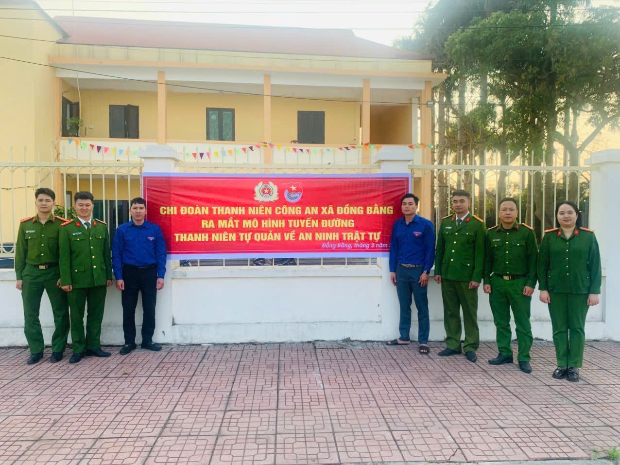 Chi đoàn thanh niên Công an xã Đồng Bằng ra mắt mô hình “Tuyến đường thanh niên tự quản về an ninh trật tự”