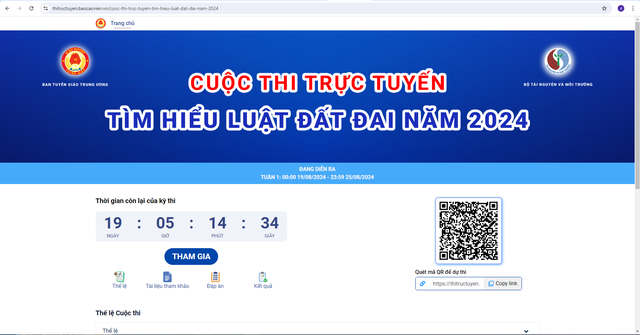 Cuộc thi trực tuyến tìm hiểu Luật Đất đai năm 2024